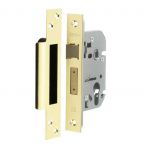 Polished Brass JEDO Euro Profile Fire Door Sashlock / Latch 63mm - 44mm Backset (JL1050)